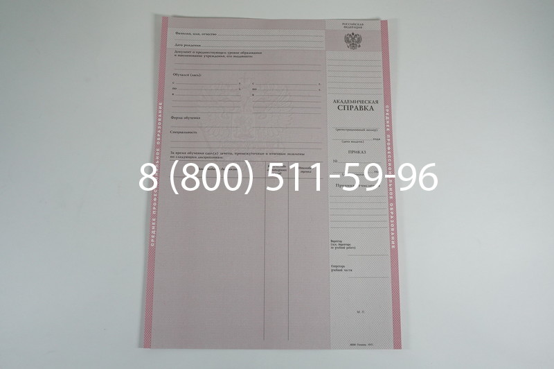Заказать Академическая справка образца 1996-2009 год для колледжа в Санкт-Петербурге