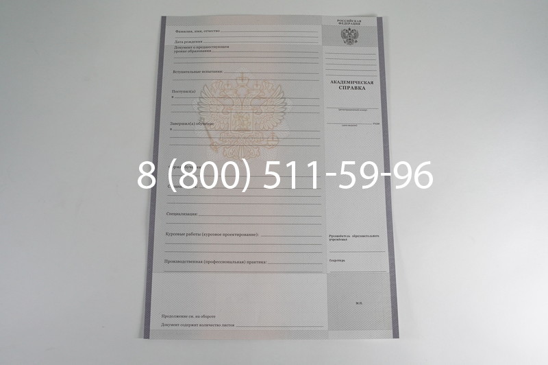 Заказать Академическая справка образца 2010-2011 год для колледжа в Санкт-Петербурге