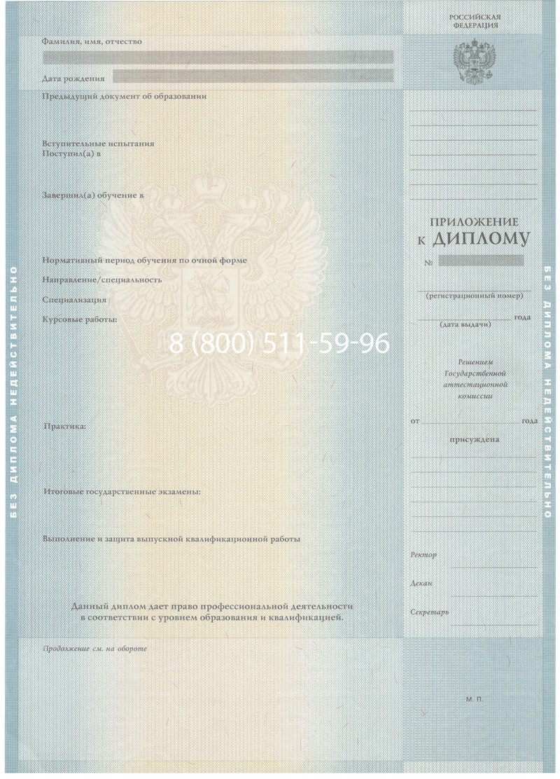 Заказать Диплом бакалавра 2012-2013 годов в Санкт-Петербурге