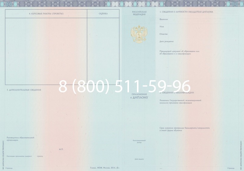 Заказать Диплом о высшем образовании 2014-2026 годов в Санкт-Петербурге
