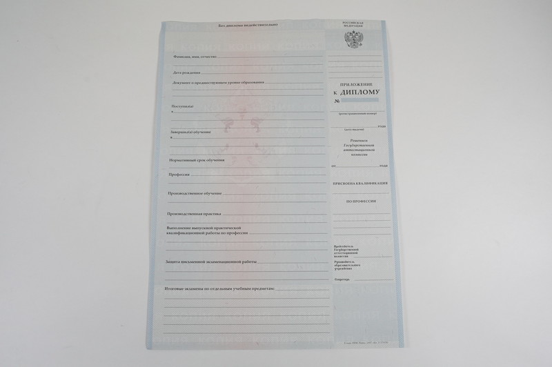 Диплом о начальном образовании  2007-2009 годов в Санкт-Петербурге