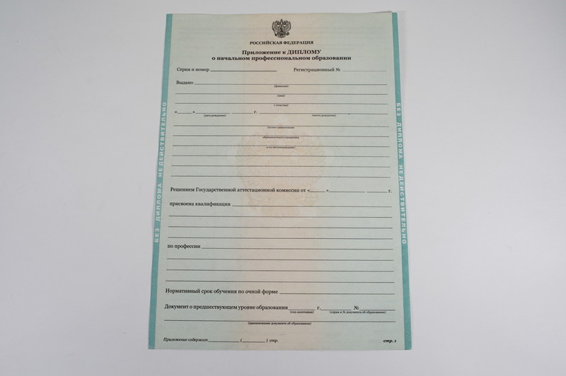 Диплом о начальном образовании  2010-2026 годов в Санкт-Петербурге