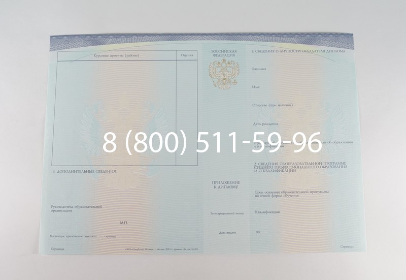 Диплом о среднем образовании (Спецбланк) 2014-2026 года в Санкт-Петербурге