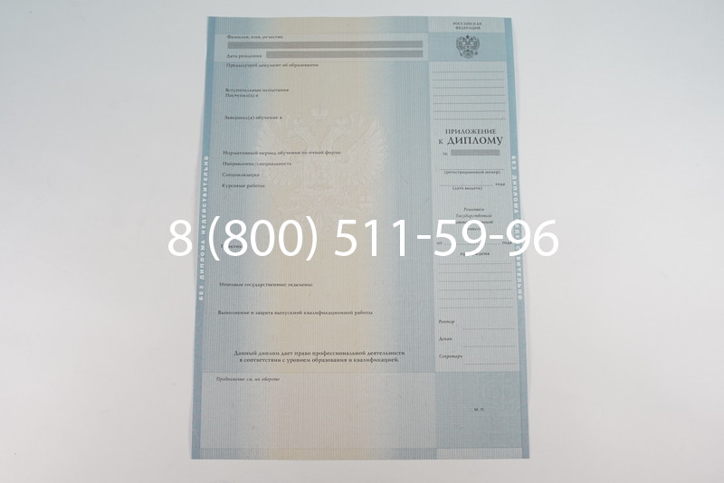 Диплом специалиста 2012-2013 годов в Санкт-Петербурге