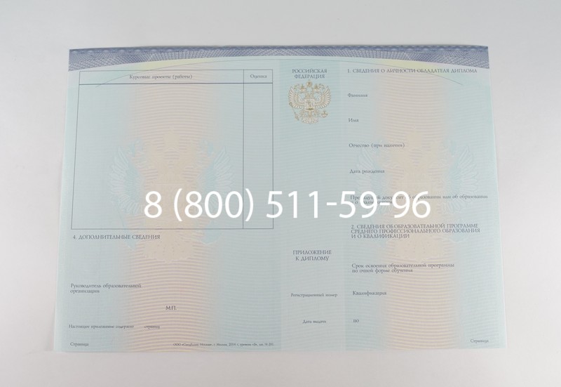 Диплом колледжа (Спецбланк) 2014-2026 года в Санкт-Петербурге