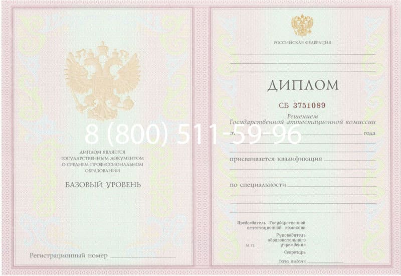 Купить Диплом техникума 2003-2006 годов в Санкт-Петербурге